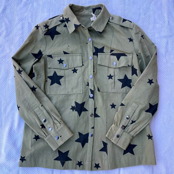 Promesa Tops - Promesa star button up military shirt jacket
